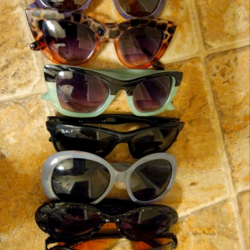 Lot of womens sunglasses, some brand new, ray bans not included